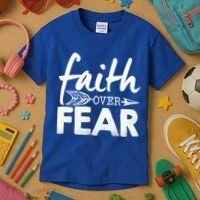 Faith Over Fear Christian Arrow Kids T-Shirt thumb 3