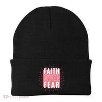 Faith Over Fear Cute Christian Quote  Beanie thumb 0