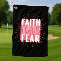 Faith Over Fear Cute Christian Quote  Golf Towel thumb 1