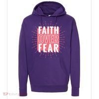 Faith Over Fear Cute Christian Quote  Hoodie thumb 0