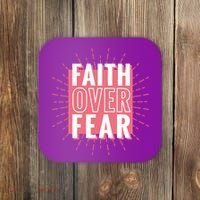 Faith Over Fear Cute Christian Quote  Coaster thumb 0