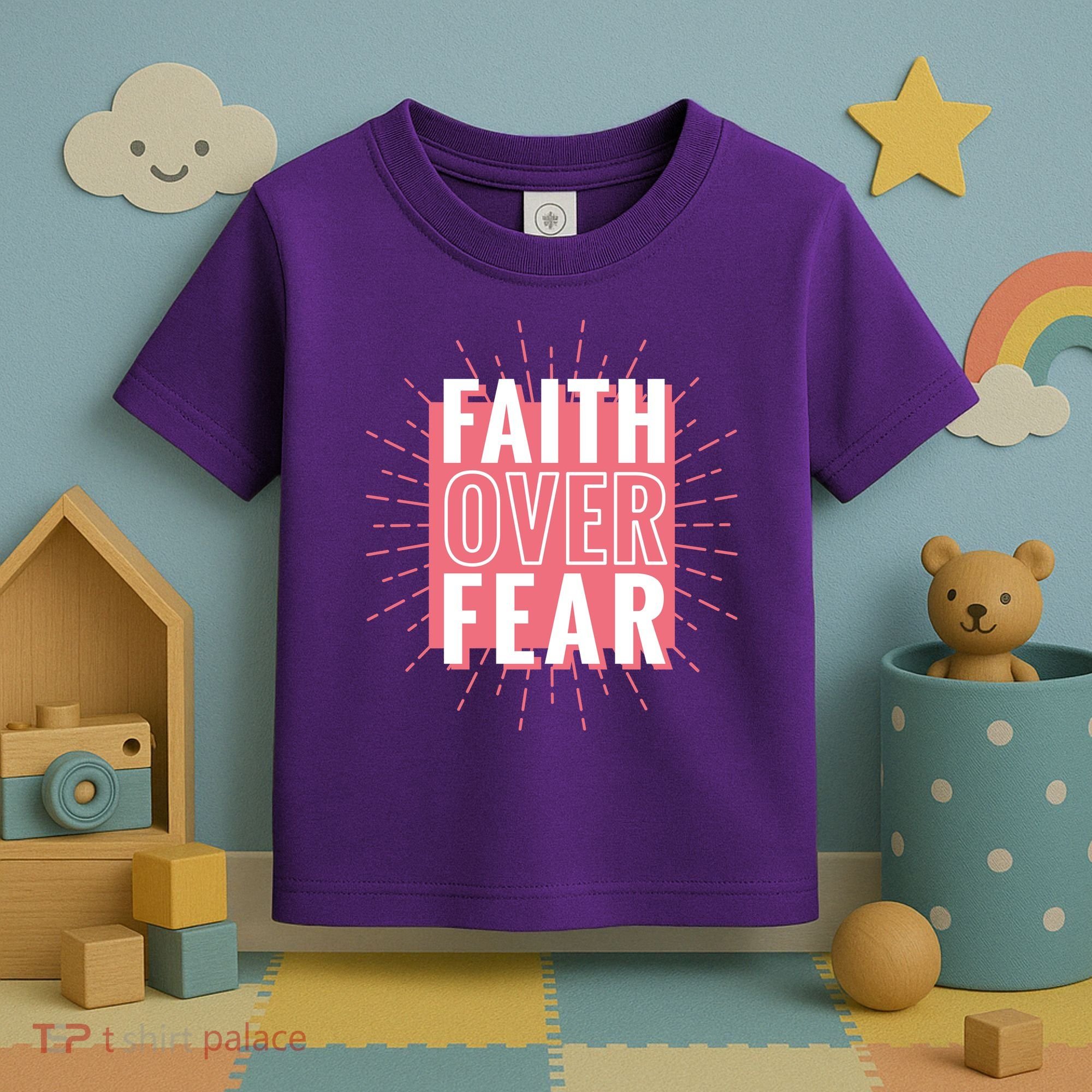 Faith Over Fear Cute Christian Quote  Toddler T-Shirt