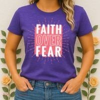 Faith Over Fear Cute Christian Quote  Women's T-Shirt thumb 2