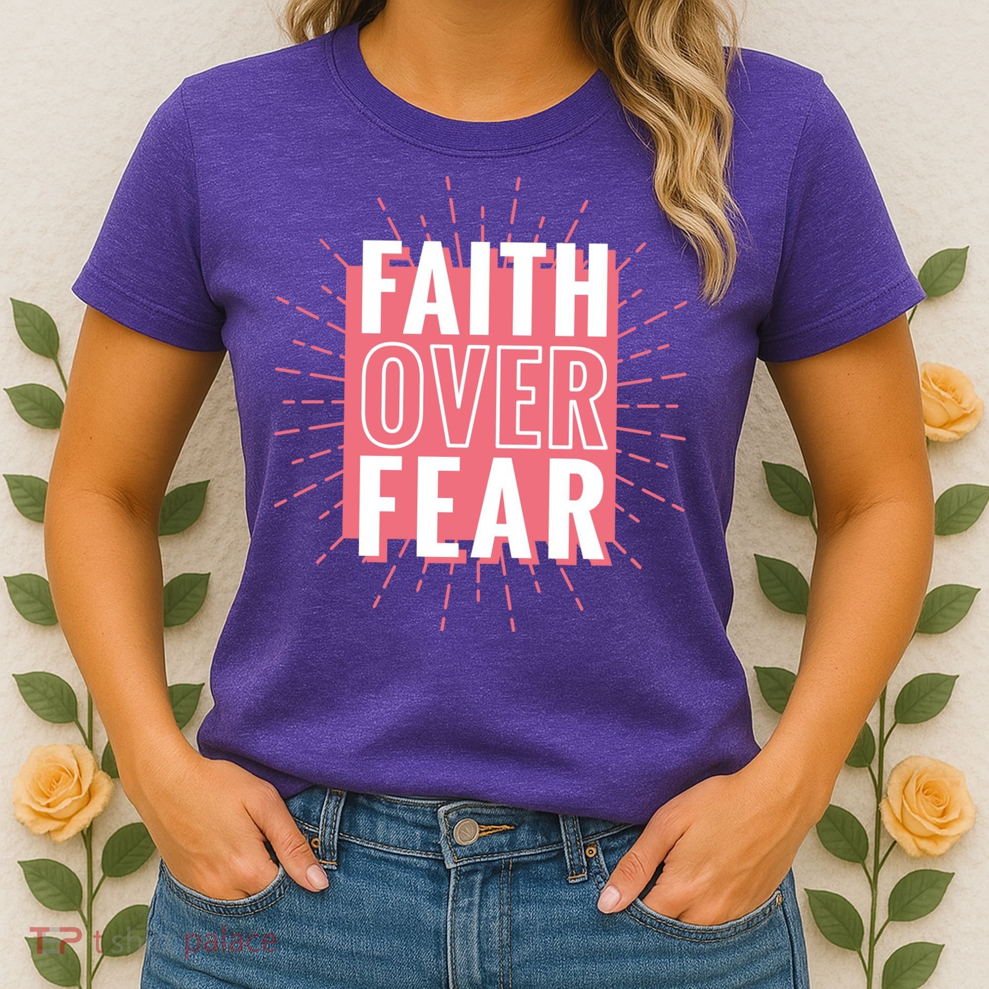 Faith Over Fear Cute Christian Quote  Women's T-Shirt