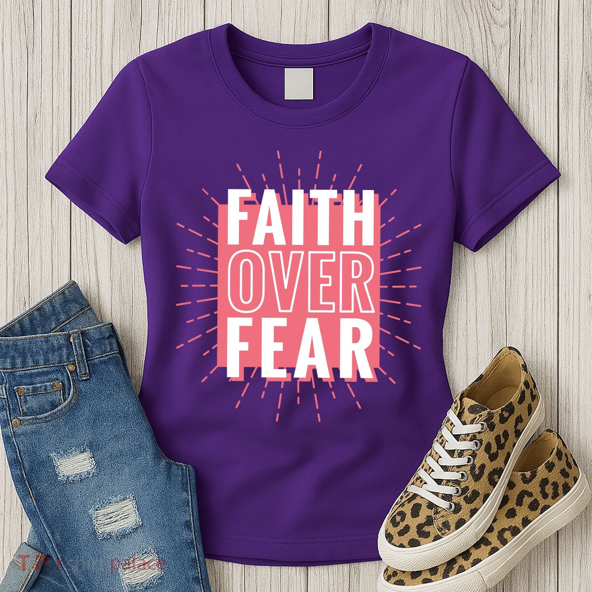 Faith Over Fear Cute Christian Quote  Women's T-Shirt