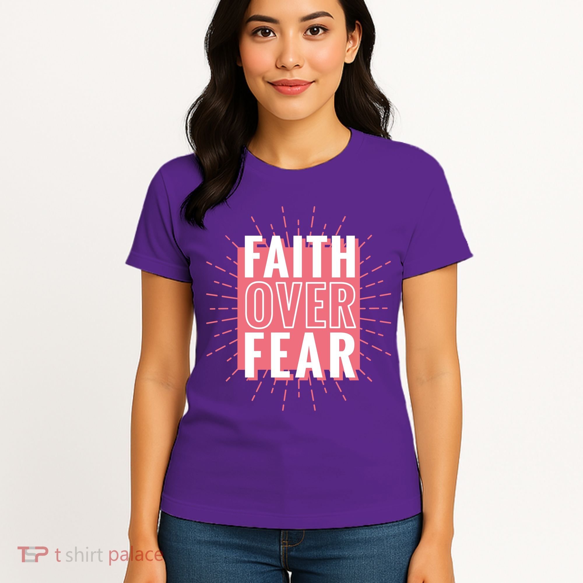 Faith Over Fear Cute Christian Quote  Women's T-Shirt