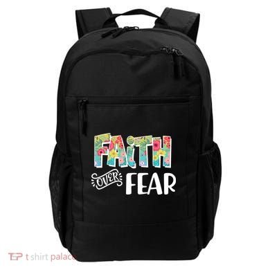 Faith Over Fear Flower Pattern Backpack