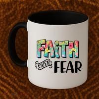 Faith Over Fear Flower Pattern Coffee Mug thumb 2