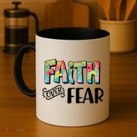 Faith Over Fear Flower Pattern Coffee Mug thumb 4