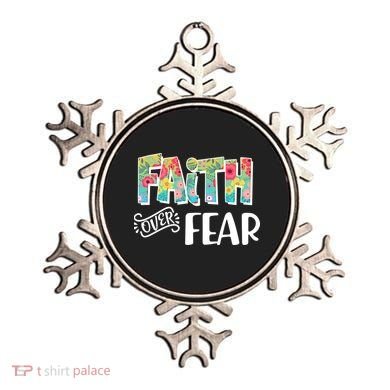 Faith Over Fear Flower Pattern Ornament