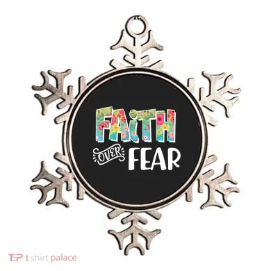 Faith Over Fear Flower Pattern Ornament
