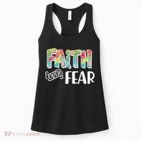 Faith Over Fear Flower Pattern Women's Tank Top thumb 0