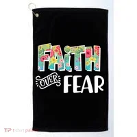 Faith Over Fear Flower Pattern Golf Towel thumb 0