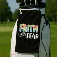 Faith Over Fear Flower Pattern Golf Towel thumb 2