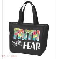 Faith Over Fear Flower Pattern Tote Bag thumb 3
