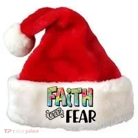 Faith Over Fear Flower Pattern Santa Hat thumb 0