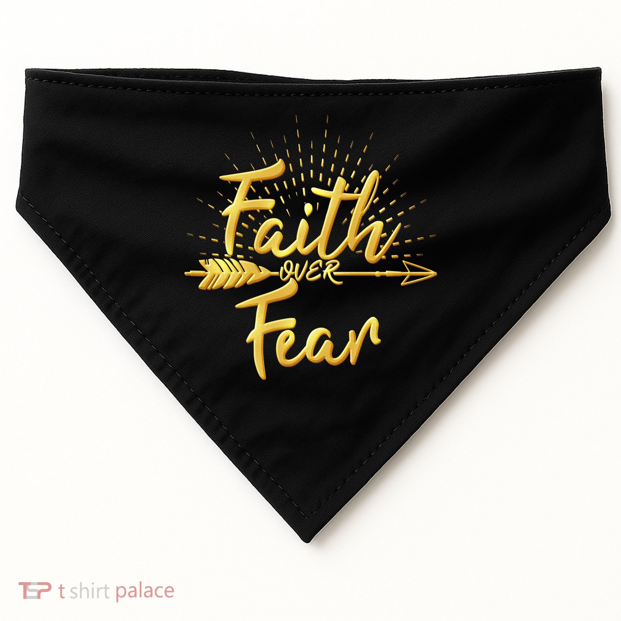 Faith Over Fear Gold Limited Edition USA-Made Doggie Bandana