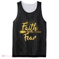 Faith Over Fear Gold Limited Edition Mesh Reversible Basketball Jersey Tank thumb 0