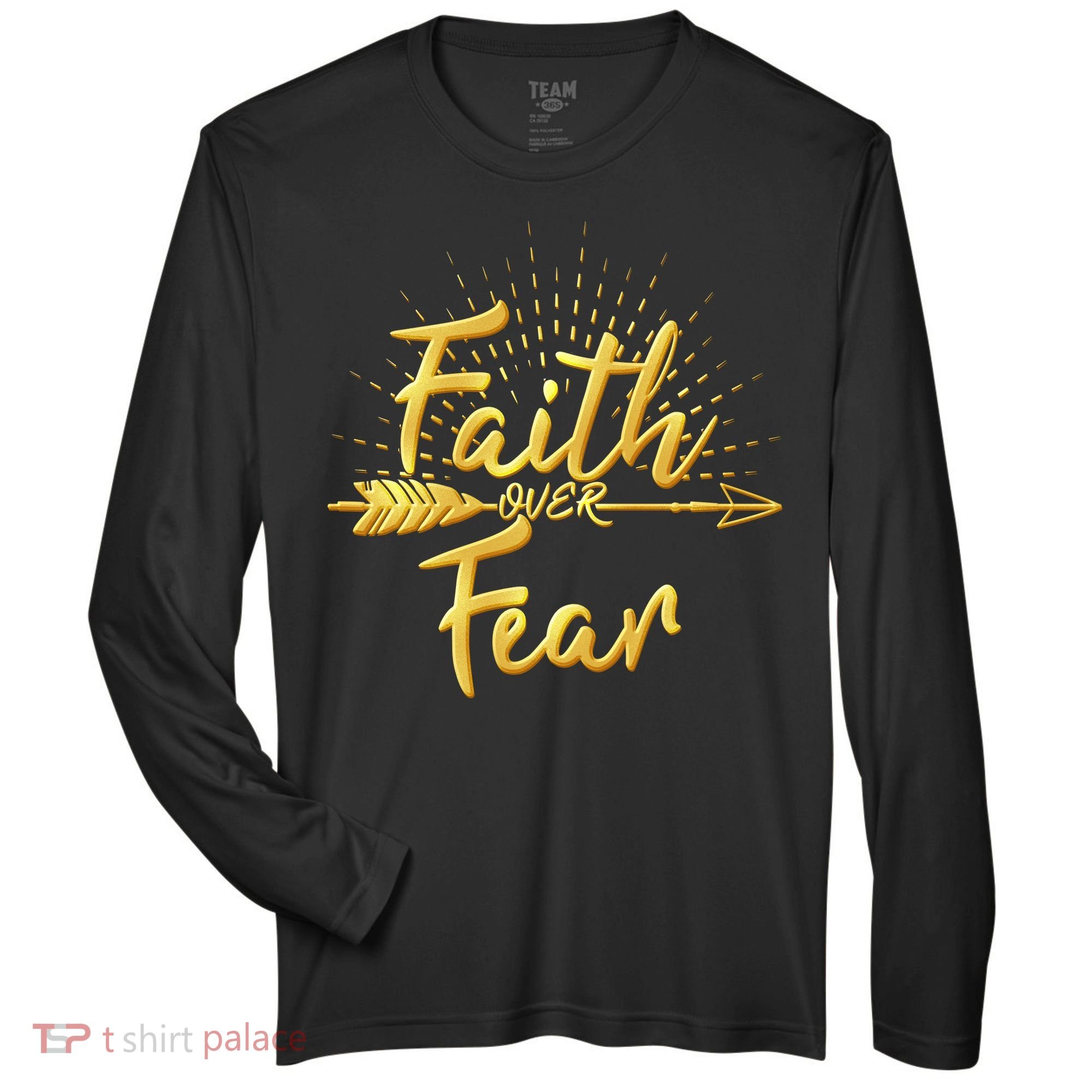 Faith Over Fear Gold Limited Edition Zone Performance Long-Sleeve T-Shirt