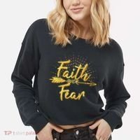 Faith Over Fear Gold Limited Edition Cropped Pullover Crew thumb 2