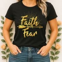 Faith Over Fear Gold Limited Edition Women's T-Shirt thumb 2