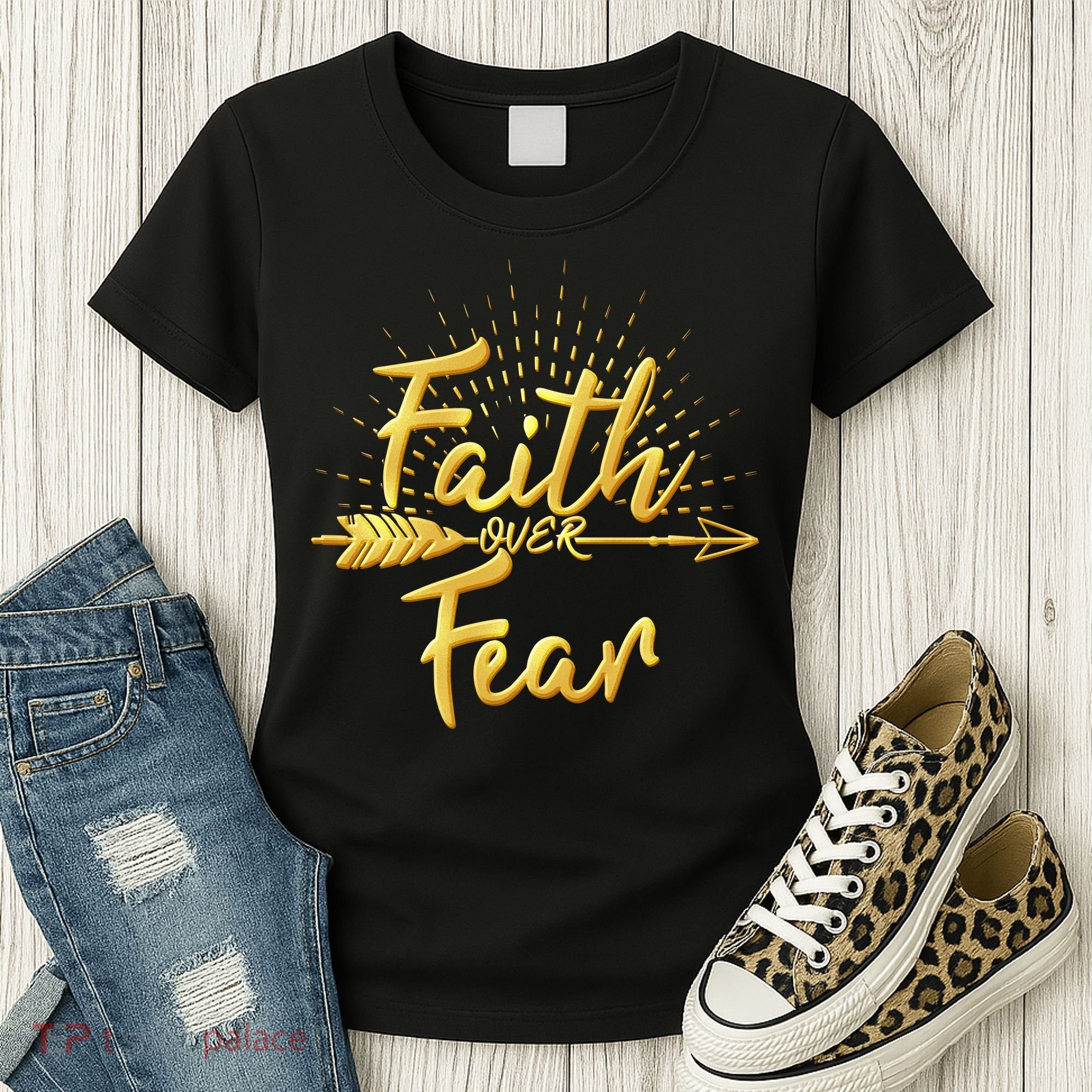 Faith Over Fear Gold Limited Edition Women's T-Shirt