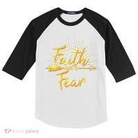 Faith Over Fear Gold Limited Edition Kids Colorblock Raglan Jersey thumb 0