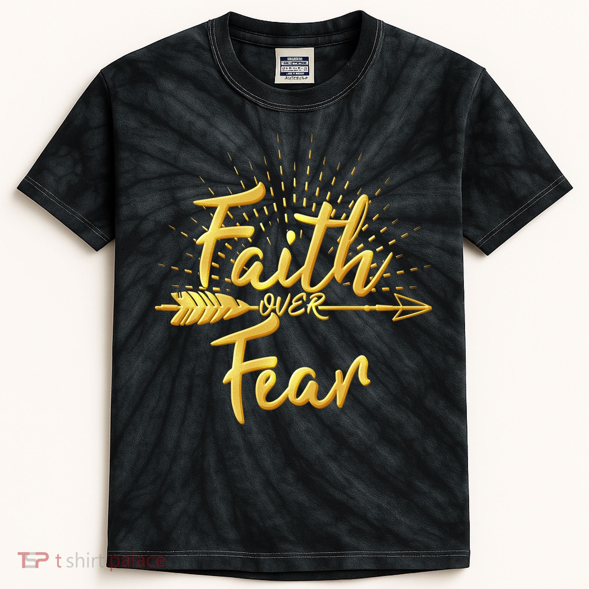 Faith Over Fear Gold Limited Edition Kids Tie-Dye T-Shirt