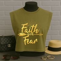 Faith Over Fear Gold Limited Edition Garment-Dyed Women's Muscle Tee thumb 3