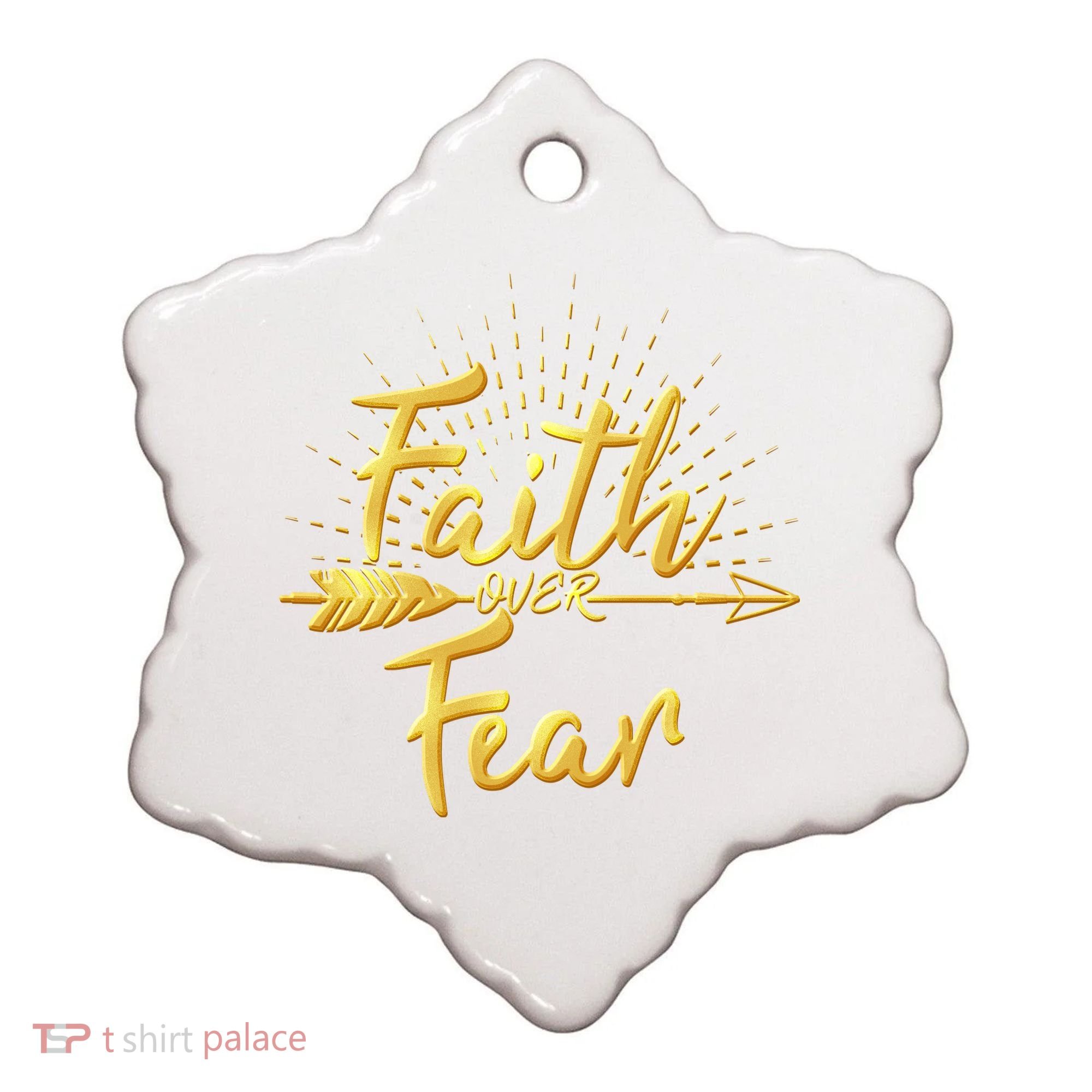 Faith Over Fear Gold Limited Edition Ceramic Ornament