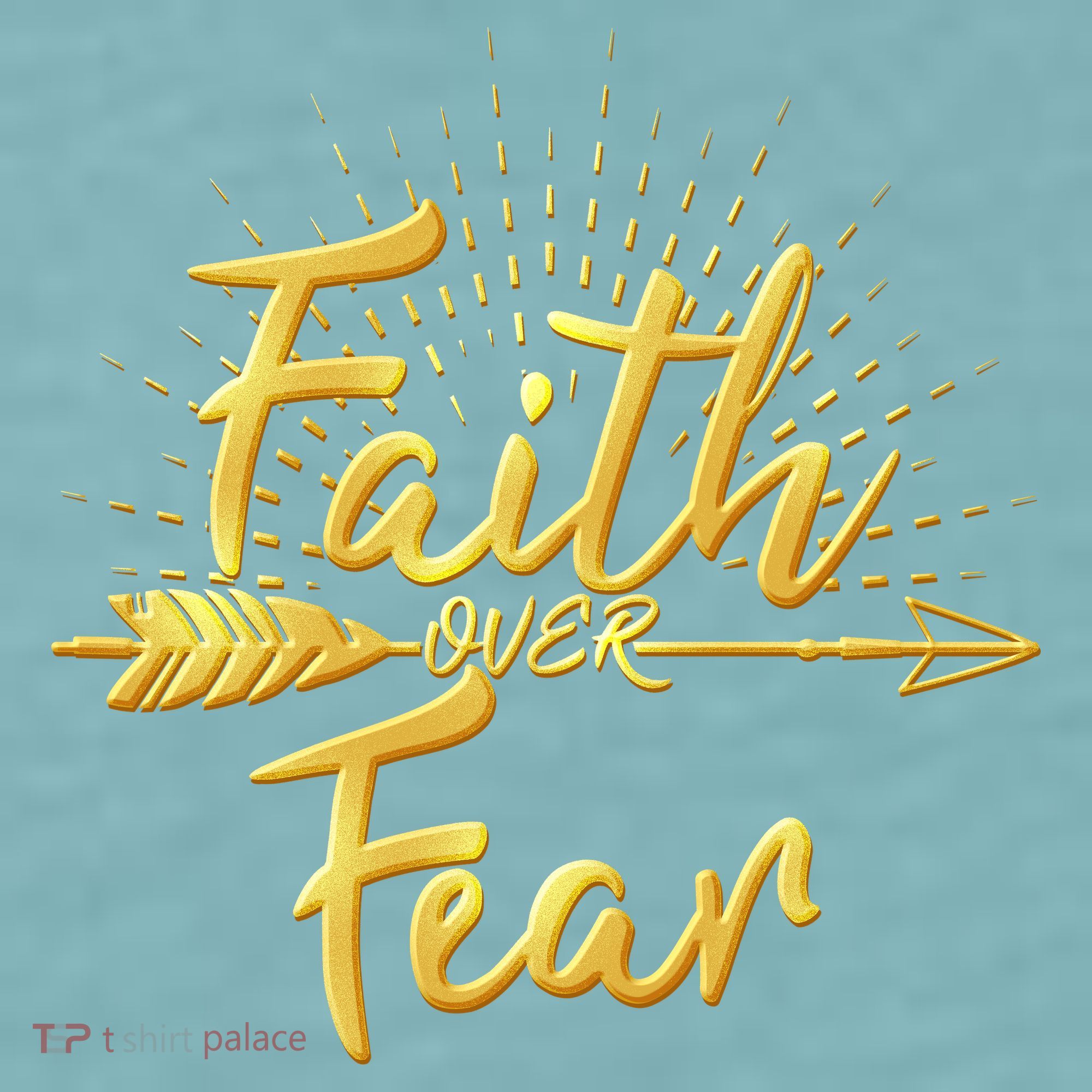 Faith Over Fear Gold Limited Edition Sueded Cloud Jersey T-Shirt