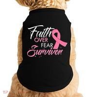 Faith Over Fear Survivor Breast Cancer Awareness Doggie Tank thumb 0