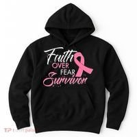 Faith Over Fear Survivor Breast Cancer Awareness Hoodie thumb 0