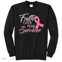 Faith Over Fear Survivor Breast Cancer Awareness Sweatshirt thumb 0
