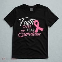 Faith Over Fear Survivor Breast Cancer Awareness T-Shirt thumb 5