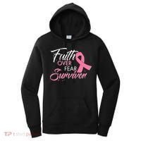 Faith Over Fear Survivor Breast Cancer Awareness Women's Hoodie thumb 0