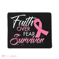 Faith Over Fear Survivor Breast Cancer Awareness Mousepad thumb 0
