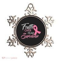 Faith Over Fear Survivor Breast Cancer Awareness Ornament thumb 0