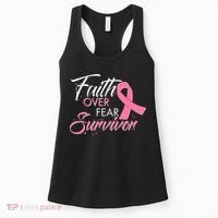 Faith Over Fear Survivor Breast Cancer Awareness Women's Tank Top thumb 0