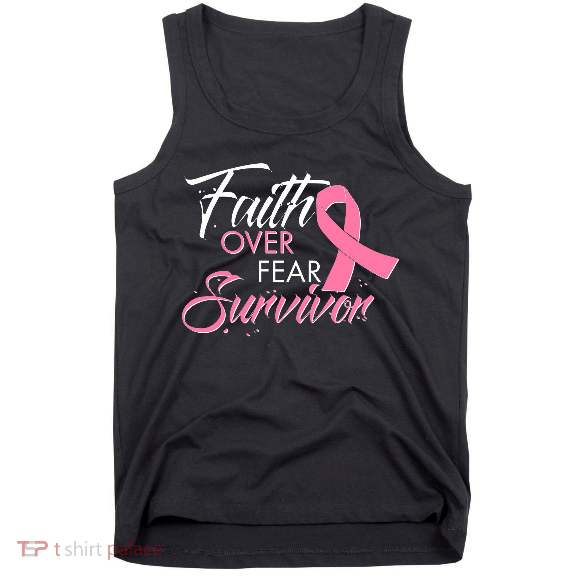 Faith Over Fear Survivor Breast Cancer Awareness Tank Top
