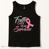 Faith Over Fear Survivor Breast Cancer Awareness Tank Top thumb 2