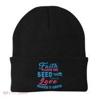Faith Plants The Seed Love Makes It Grow John 3:16 Beanie thumb 0