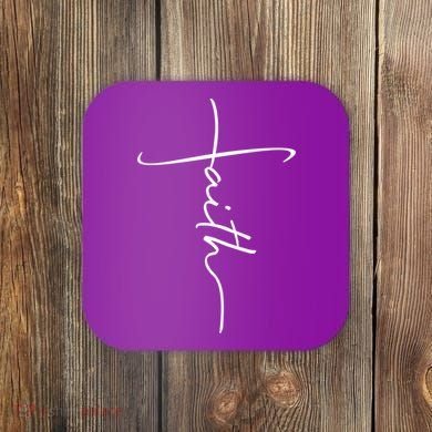 Faith Simple Script Logo Coaster