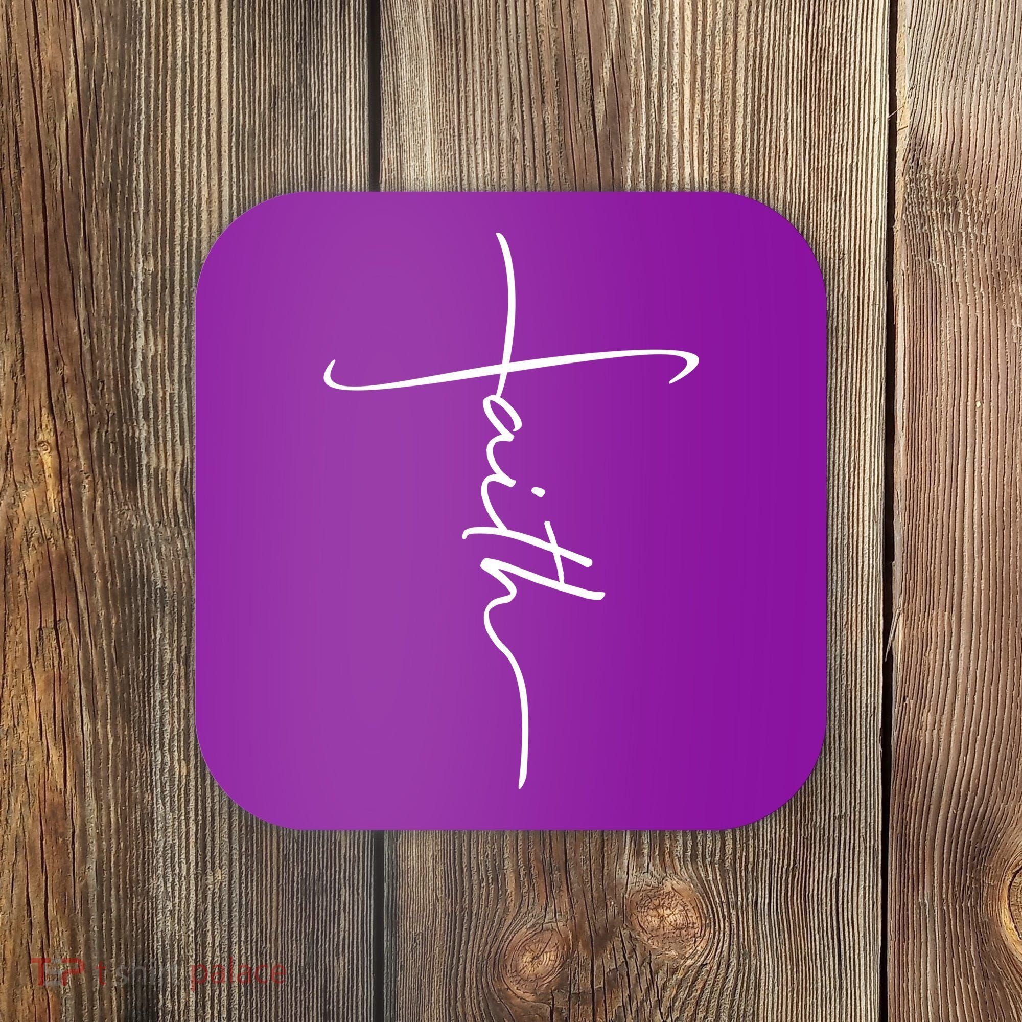 Faith Simple Script Logo Coaster