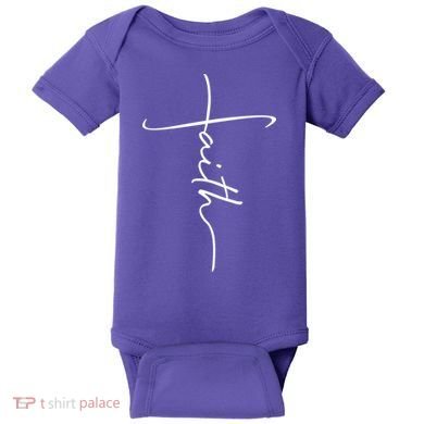 Faith Simple Script Logo Baby Bodysuit