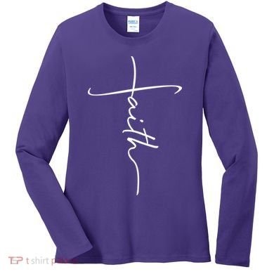 Faith Simple Script Logo Women's Long Sleeve Shirt