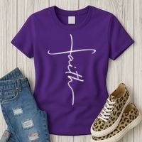 Faith Simple Script Logo Women's T-Shirt thumb 3