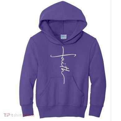 Faith Simple Script Logo Kids Hoodie
