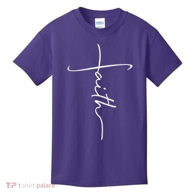 Faith Simple Script Logo Kids T-Shirt