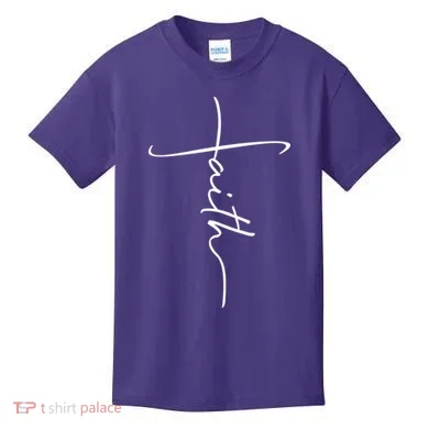 Faith Simple Script Logo Kids T-Shirt